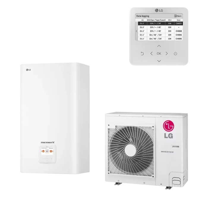 Термопомпа LG Therma V Split R32 HU091MR.U44/HN091MR.NK5, 9 kW, Wi-Fi, Отопление, огхлаждане и БГВ