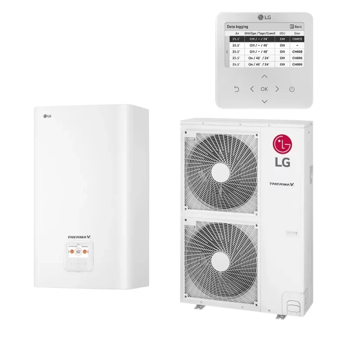 Термопомпа LG Therma V Split HU143MA.U33/NH1636M.NK5, 14 kW, Wi-Fi, Отопление, охлаждане и БГВ