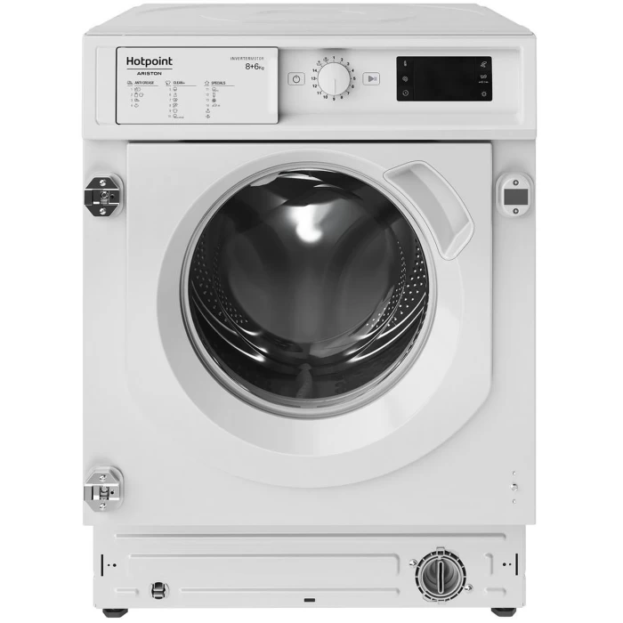 Вградена пералня със сушилня Hotpoint-Ariston BI WDHG 861485 EU , 1400 об./мин., 8.00 kg, 6 kg, B , Бял , D